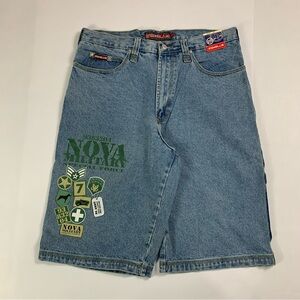 Y2K 212 Blue Graphic Denim Jorts Jean Shorts Deadstock